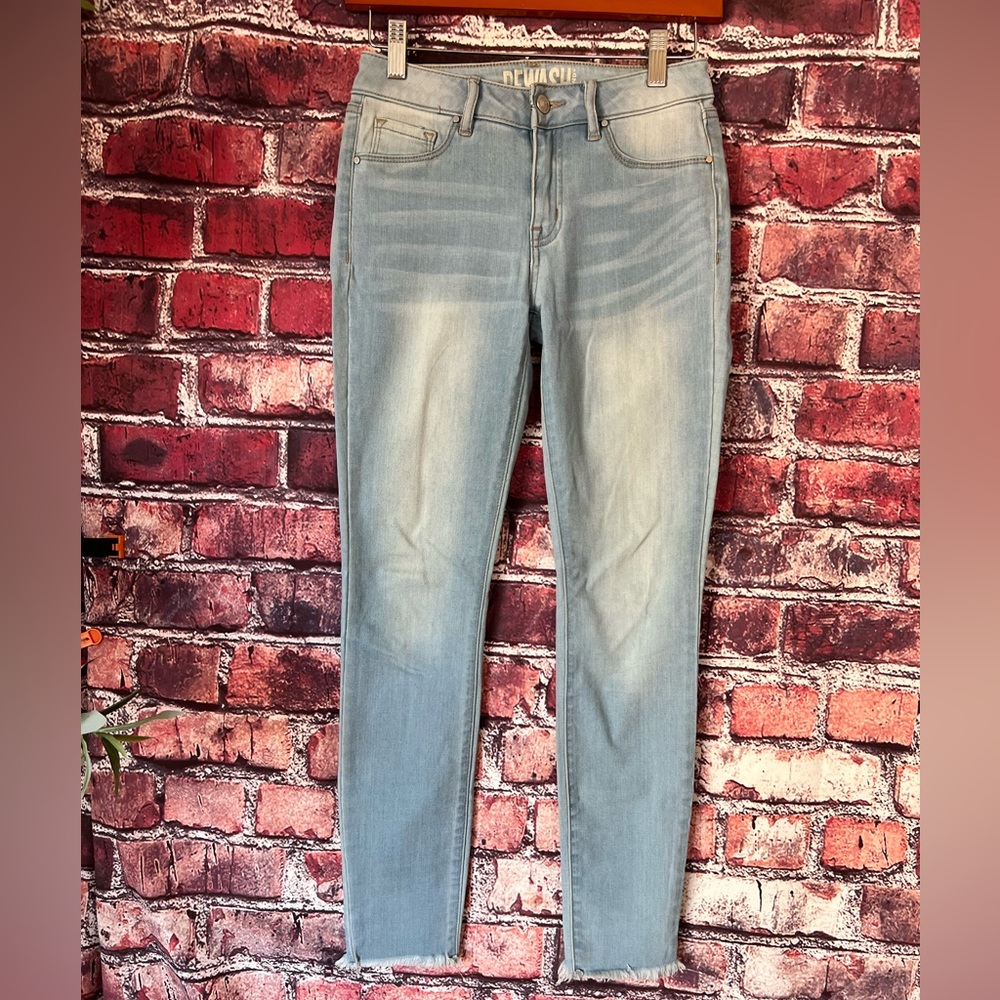Rewash Light Wash High Rise Skinny Jeans Raw Hem